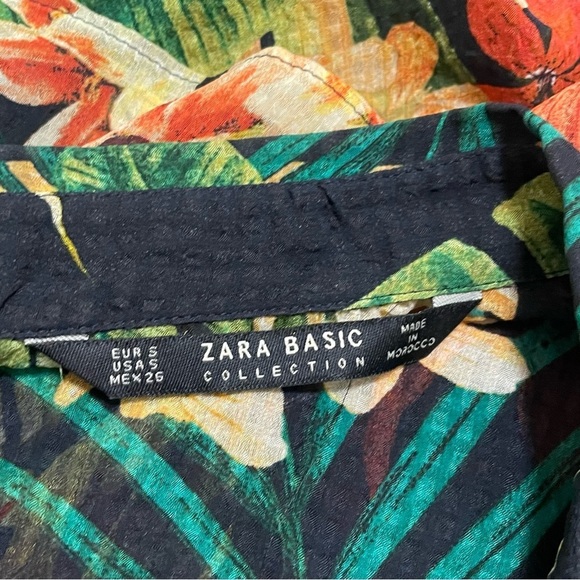 Zara Tropical Print Chiffon Cover Up Tunic Size Small - Picture 8 of 8